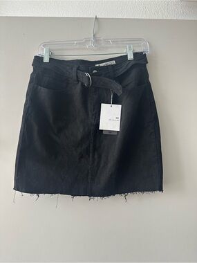 Black Belted Mini Skirt